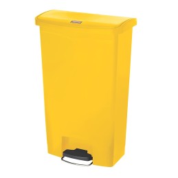 1 pcs - Rubbermaid Commercial Products Slim Jim 68L Yellow Pedal PE Waste Bin