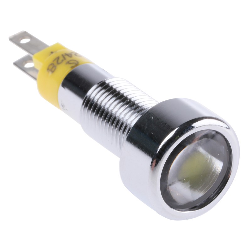 1 pcs - Signal Construct Yellow Panel Mount Indicator, 24 - 28V, 8mm Mounting Hole Size