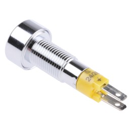 1 pcs - Signal Construct Yellow Panel Mount Indicator, 24 - 28V, 8mm Mounting Hole Size