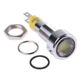 1 pcs - Signal Construct Yellow Panel Mount Indicator, 24 - 28V, 8mm Mounting Hole Size