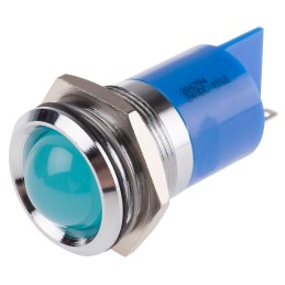 1 pcs - RS PRO Blue Panel Mount Indicator, 24V dc, 22mm Mounting Hole Size, Solder Tab Termination
