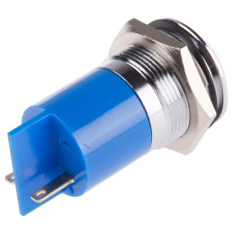 1 pcs - RS PRO Blue Panel Mount Indicator, 24V dc, 22mm Mounting Hole Size, Solder Tab Termination