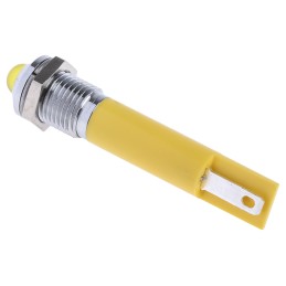 1 pcs - RS PRO Yellow Panel Mount Indicator, 24V dc, 8mm Mounting Hole Size, Solder Tab Termination