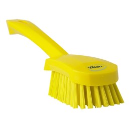 1 pcs - Vikan Hard Bristle Yellow Scrubbing Brush, 36mm bristle length, Polyester bristle material