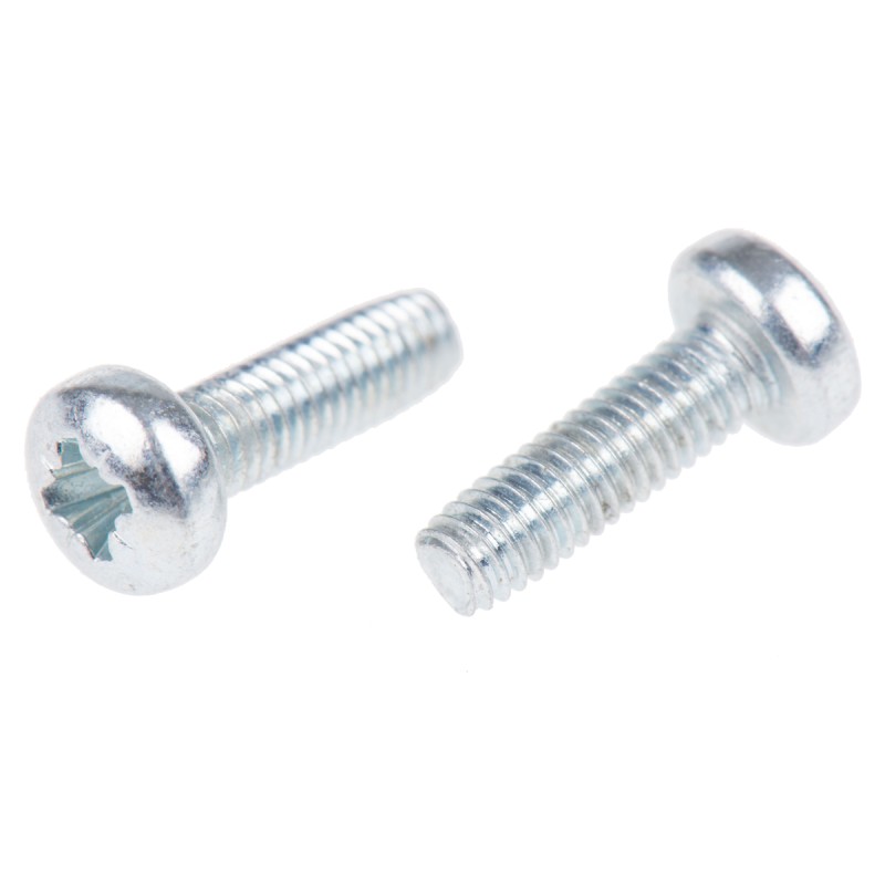 1 Bag of 100 - RS PRO Bright Zinc Plated, Clear Passivated Steel Pan Head Thread Forming Screw, M3 x 10mm Long
