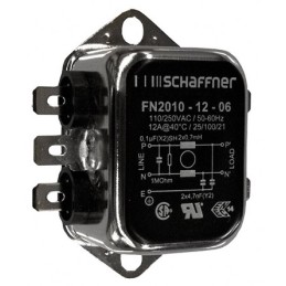 1 pcs - Schaffner, FN2010 12A 250 V ac/dc 0 - 400Hz, Chassis Mount EMI Filter, Fast-On, Single Phase