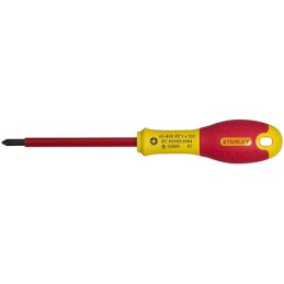 1 pcs - Stanley Pozidriv Insulated Screwdriver, PZ1 Tip, 100 mm Blade, VDE/1000V