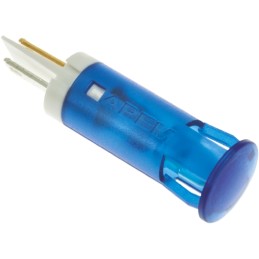 1 pcs - Apem Blue Panel Mount Indicator, 12V dc, 10mm Mounting Hole Size, Faston, Solder Lug Termination