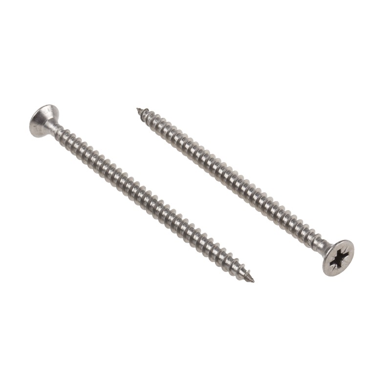 1 Bag of 100 - RS PRO Pozidriv Countersunk Stainless Steel Wood Screw, A2 304, 5mm Thread, 80mm Length
