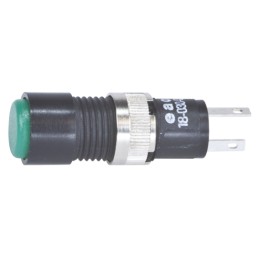 1 pcs - EAO Green Panel Mount Indicator, 2.2V dc, 8mm Mounting Hole Size