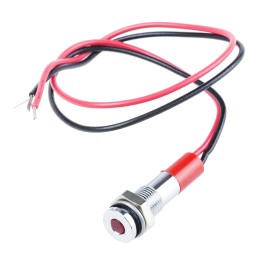 1 pcs - RS PRO Red Panel Mount Indicator, 12V dc, 6mm Mounting Hole Size, Lead Wires Termination, IP67