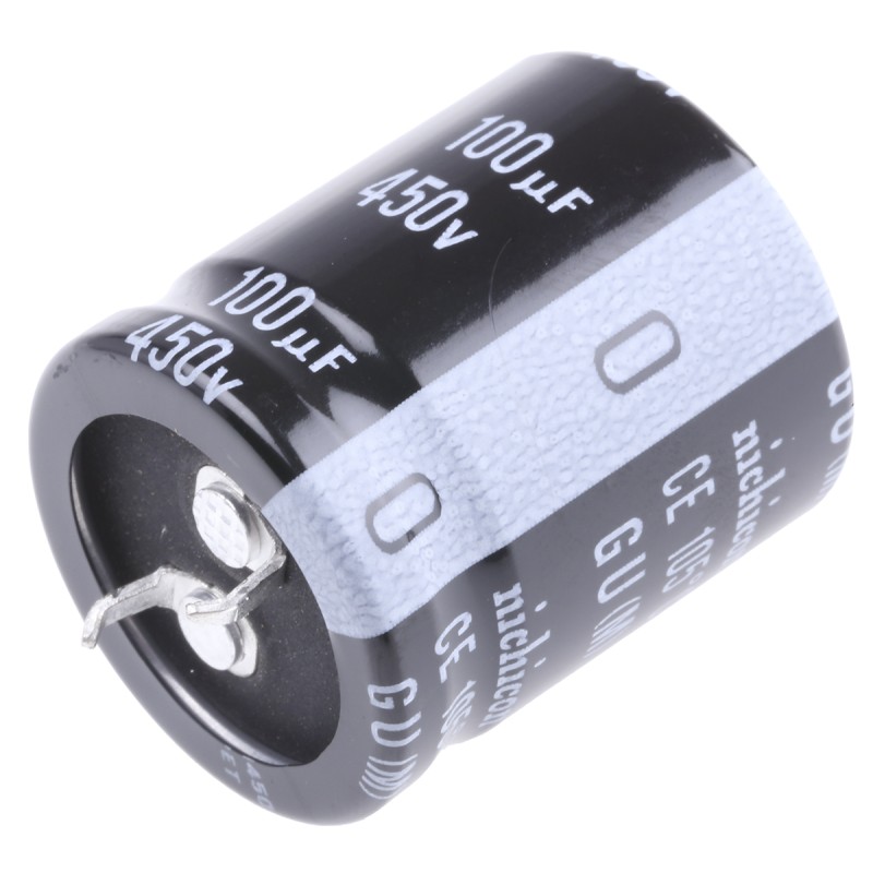 250 pcs - Nichicon 100μF Aluminium Electrolytic Capacitor 450V dc, Snap-In - LGU2W101MELA