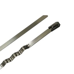 100 pcs - RS PRO Cable Tie, Zig Zag, 150mm x 4.6 mm 316 Stainless Steel
