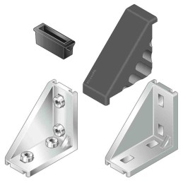 1 Bag of 5 - Bosch Rexroth Angular Cover Cap Connecting Component, Strut Profile 30 mm, Groove Size 8mm