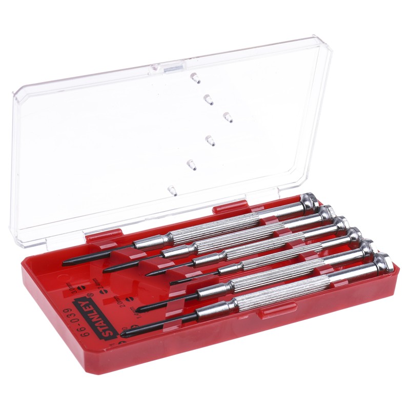 1 pcs - Stanley Pozidriv, Slotted Precision Screwdriver Set, 6-Piece