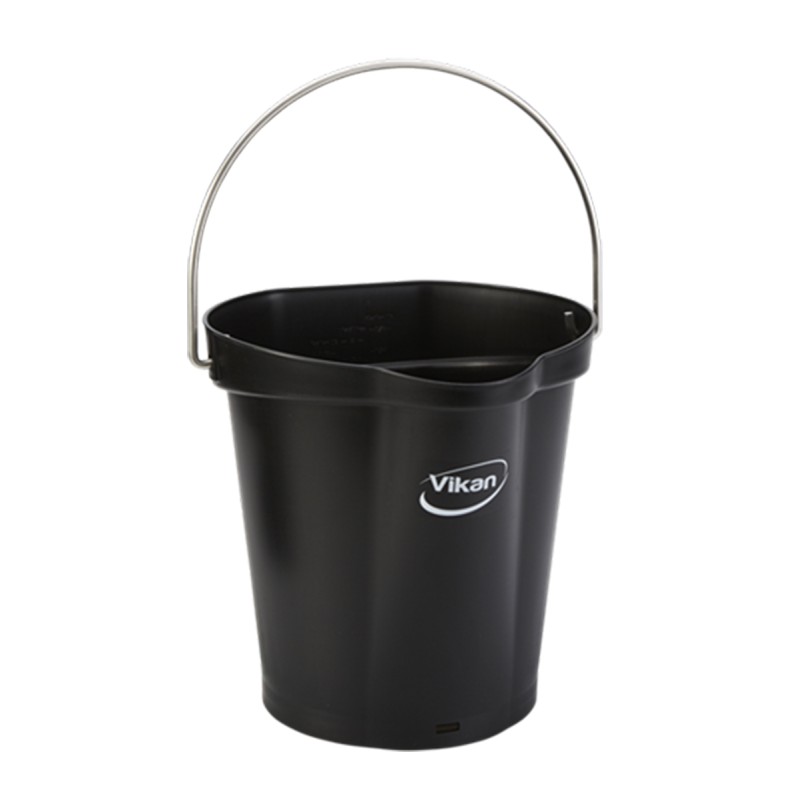 1 pcs - 6L Plastic Black Bucket With Handle