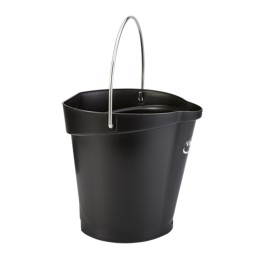 1 pcs - 6L Plastic Black Bucket With Handle