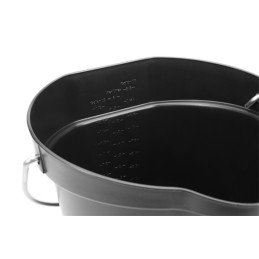 1 pcs - 6L Plastic Black Bucket With Handle