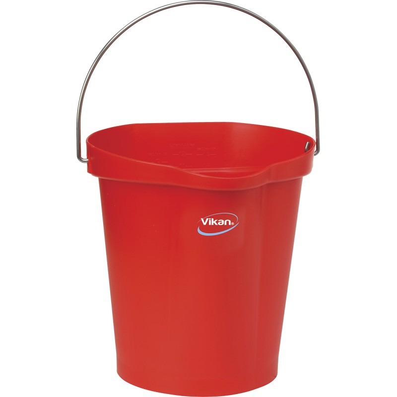 1 pcs - 12L Plastic Red Bucket With Handle