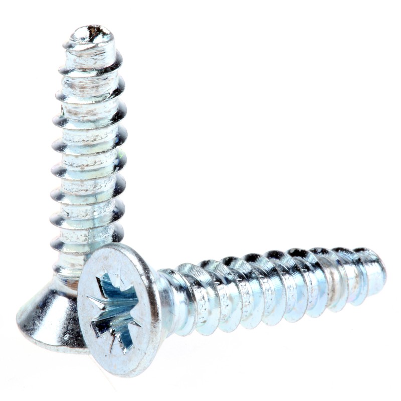 1 Bag of 100 - RS PRO Bright Zinc Plated, Clear Passivated Steel Countersunk Head Thread Forming Screw, N°8 x 19mm Long