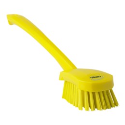 1 pcs - Vikan Hard Bristle Yellow Scrubbing Brush, 36mm bristle length, Polyester bristle material