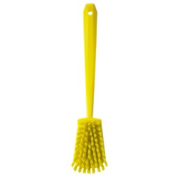 1 pcs - Vikan Hard Bristle Yellow Scrubbing Brush, 36mm bristle length, Polyester bristle material