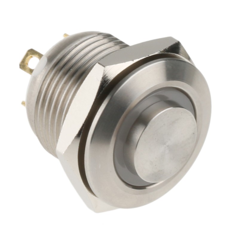 1 pcs - RS PRO Illuminated Push Button Switch, Momentary, Panel Mount, 16mm Cutout, SPST, Green LED, 36V dc, IP67