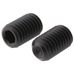 1 Bag of 100 - Black, Self-Colour Steel Hex M4 x 8mm Grub Screw