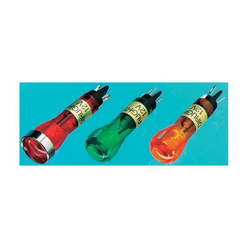 1 pcs - Dialight Red Indicator, 24V dc, 8mm Mounting Hole Size, Solder Tab Termination