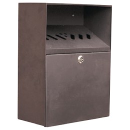 1 pcs - RS PRO Black Steel Wall Mounting Outdoor Ashtray, 140mm x 373mm x 280mm