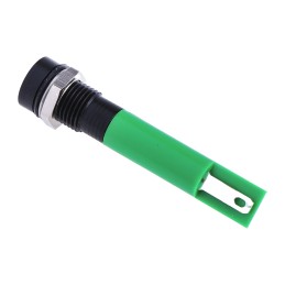1 pcs - RS PRO Green Panel Mount Indicator, 24V c.c., 8mm Mounting Hole Size, Solder Tab Termination, IP67