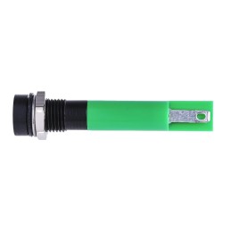 1 pcs - RS PRO Green Panel Mount Indicator, 24V c.c., 8mm Mounting Hole Size, Solder Tab Termination, IP67