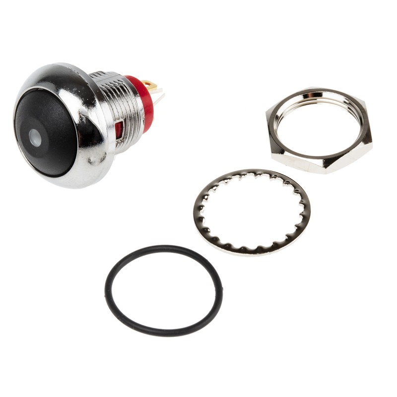 1 pcs - RS PRO Illuminated Miniature Push Button Switch, Momentary, Panel Mount, 13.6mm Cutout, SPST, Yellow LED, 250 V ac @