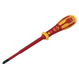 1 pcs - CK Pozidriv Insulated Screwdriver, PZ1 Tip, 100 mm Blade, VDE/1000V, 195 mm Overall