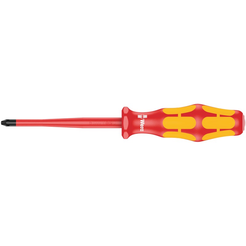 1 pcs - Wera Phillips Insulated Screwdriver, PH1 Tip, 80 mm Blade, VDE/1000V, 161 mm Overall