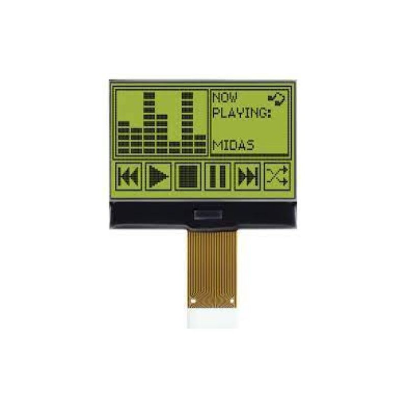 1 pcs - Midas MCCOG128064B12W-SPTLY Graphic LCD Display Yellow-Green, Transflective