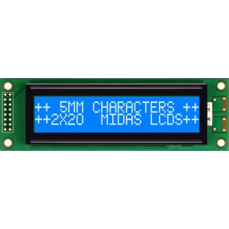 1 pcs - Midas MC22005A6WK-BNMLW-V2 Alphanumeric LCD Alphanumeric Display, 2 Rows by 20 Characters