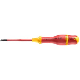 1 pcs - Facom Phillips Insulated Screwdriver, PH1 Tip, 100 mm Blade, VDE/1000V, 210 mm Overall