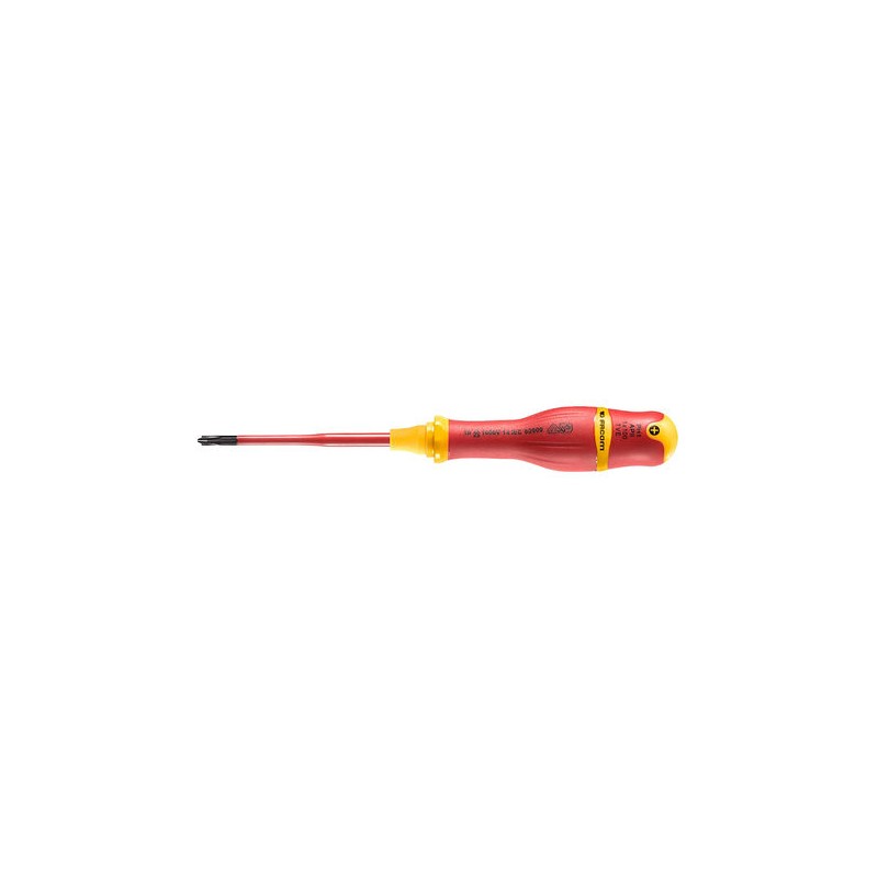 1 pcs - Facom Phillips Insulated Screwdriver, PH1 Tip, 100 mm Blade, VDE/1000V, 210 mm Overall