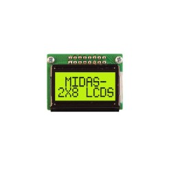 1 pcs - Midas MC20805B6W-SPTLY3.3-V2 LCD LCD Display, 2 Rows by 8 Characters