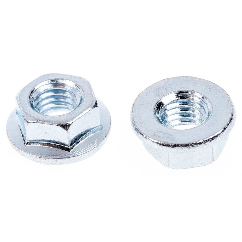 1 Bag of 100 - RS PRO, Bright Zinc Plated Steel Flanged Hex Nut, DIN 6923, M5