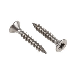 1 Bag of 100 - RS PRO Pozidriv Countersunk Stainless Steel Wood Screw, A2 304, 5mm Thread, 30mm Length