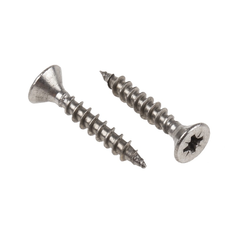 1 Bag of 100 - RS PRO Pozidriv Countersunk Stainless Steel Wood Screw, A2 304, 5mm Thread, 30mm Length