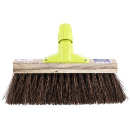 1 pcs - Cottam Broom, Red With Bassine, Cane Bristles for Industrial, Yard