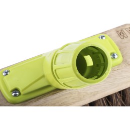 1 pcs - Cottam Broom, Red With Bassine, Cane Bristles for Industrial, Yard