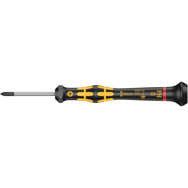 1 pcs - Wera Phillips Precision Screwdriver, PH0 Tip, 40 mm Blade, 137 mm Overall