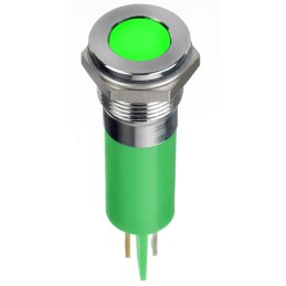 1 pcs - RS PRO Green Panel Mount Indicator, 2V dc, 14mm Mounting Hole Size, Faston, Solder Lug Termination, IP67