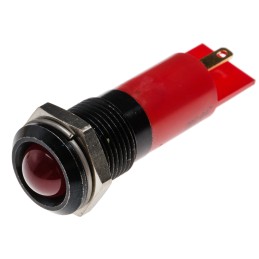 1 pcs - RS PRO Red Panel Mount Indicator, 14mm Mounting Hole Size, Solder Tab Termination