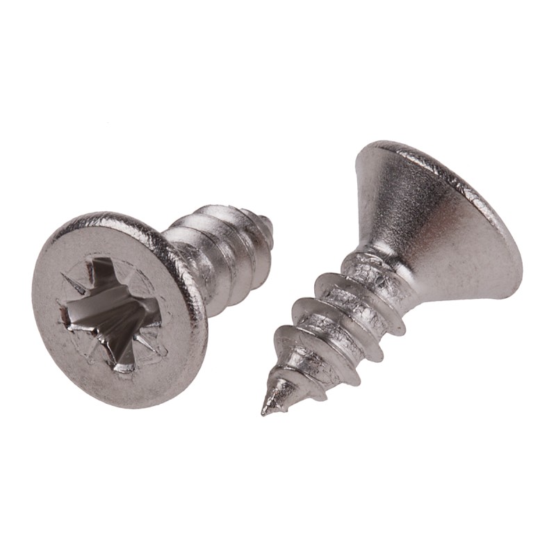 1 Bag of 100 - RS PRO Plain Stainless Steel Countersunk Head Self Tapping Screw, N°10 x 1/2in Long 13mm Long