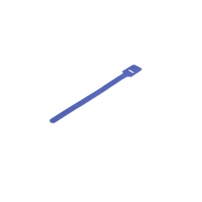 10 pcs - RS PRO Cable Tie, Hook and Loop, 225mm x 25 mm, Blue Nylon